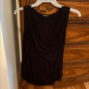 new directions Black Draped Cowl Neck Tank Top